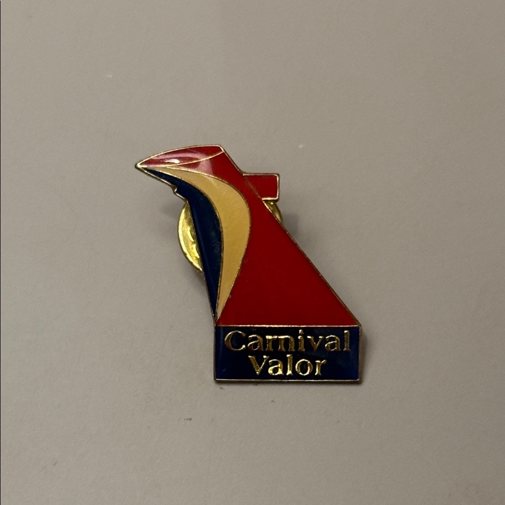 Carnival Valor Gold Tone Cruise Ship Travel Collector’s Enamel Pin